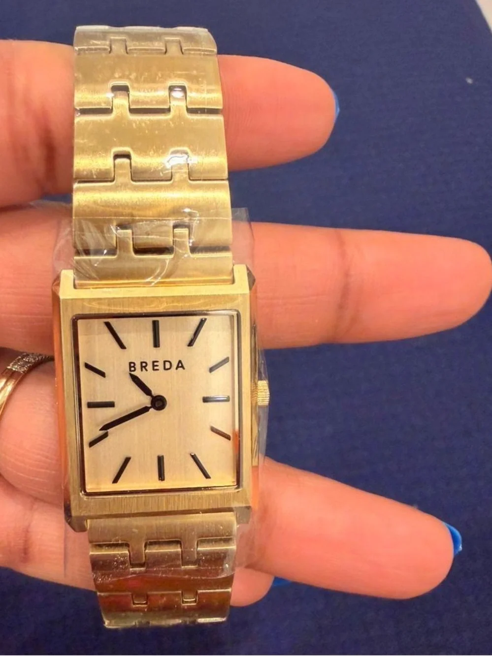Gold-Tone Rectangular Bracelet Watch - Gold